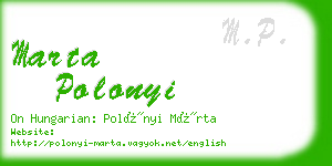 marta polonyi business card
